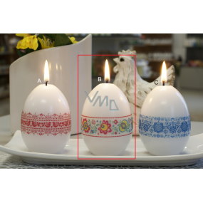 Lima Dekoratívna sviečka Slovanský vzor pruhované vajíčko 60 x 90 mm 1 kus