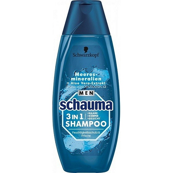 Schauma Men Sea Minerals 3v1 šampón na vlasy, tvár a telo pre mužov 400 ml