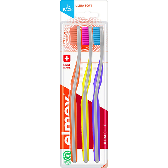 Elmex Ultra Soft zubná kefka, extra mäkká, 3 ks