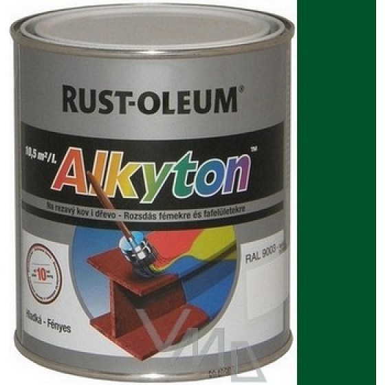 Alkyton Antikorózna farba na kov i drevo Ral 6005 machovo zelená lesklá 0,75 l