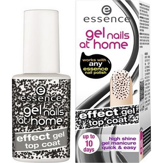 Essence Gél Nails At Home Effect Gel Top Coat krycí gélový lak 05 Polka Dots 7 ml