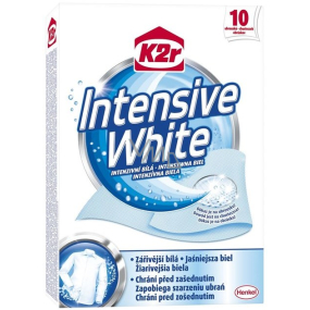 K2r Intensive White Intenzívna biela unikátny bieliace obrúsky pôsobí proti zošednutie bielizne a navráti mu žiarivú bielu farbu 10 obrúskov