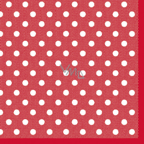 Maki Papierové dezertné obrúsky červené 3 vrstvové 25 x 25 cm 20 kusov