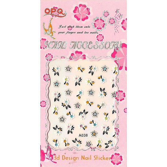 Nail Stickers 3D nálepky na nechty 1 aršík 10100 A038