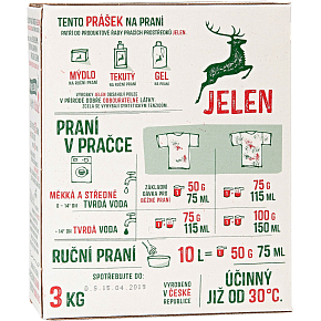 Jelen prací prášok s mydlovým základom, 60 dávok, 3 kg