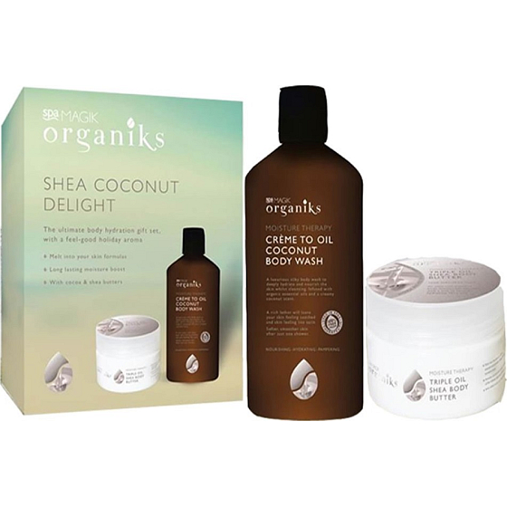 Spa Magik Organická rad Kokos sprchový krém 300 ml + telové maslo 250 ml, hydratačný terapia kozmetická sada