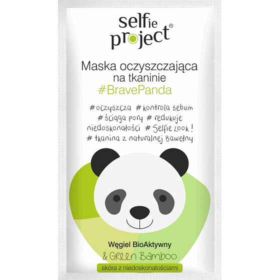 Selfie Project BravePanda čistiaca textilné pleťová maska 15 ml