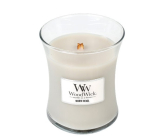 Woodwick Warm Wool - Hrejivá vlna vonná sviečka s dreveným knôtom a viečkom sklo stredná 275 g