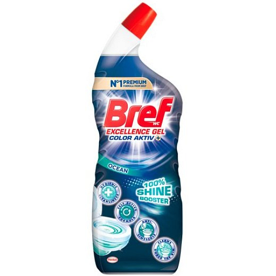 Bref Excellence Gel Color Aktiv Ocean tekutý toaletný gél proti vodnému kameňu 700 ml