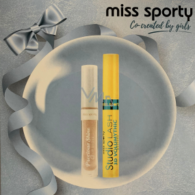 Miss Sporty Studio Lash 3D Volumythic riasenka 001 Black 8 ml + Precious Shine Lip Gloss lesk na pery 10 2,6 ml, kozmetická sada