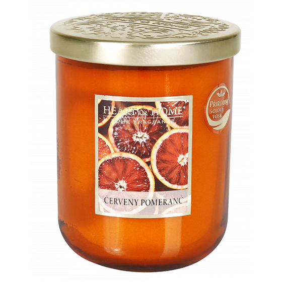 Sviečka Heart & Home Sójová sviečka s vôňou červeného pomaranča veľká horí až 70 hodín 340 g