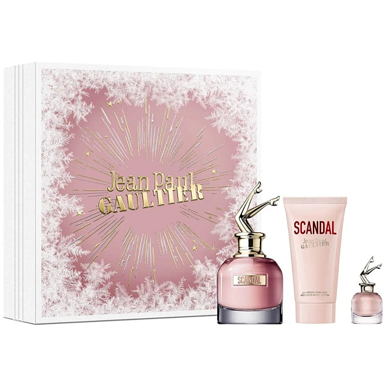 Jean Paul Gaultier Scandal Eau de Parfum 50 ml + Body Lotion 75 ml + Eau de Parfum Miniature 6 ml, darčeková sada pre ženy