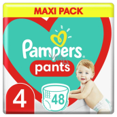 Pampers Pants Maxi pack veľkosť 4, 9 - 15 kg plienky 48 ks