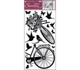 Nálepka na stenu bicykel s kvetinou 60 x 32 cm