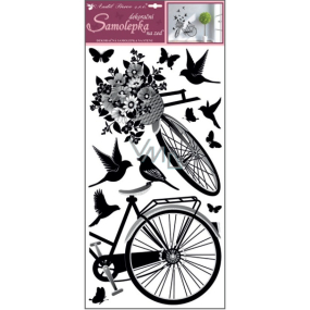 Nálepka na stenu bicykel s kvetinou 60 x 32 cm