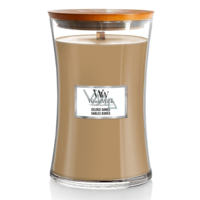 WoodWick Gilded Sands - Zlaté piesky vonná sviečka s dreveným knôtom a viečkom sklo veľká 609 g