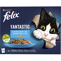 Felix Fantastic kapsičky pre mačky s lososom, platýsomerom, tuniakom a treskou, 12 × 85 g