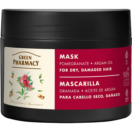 Green Pharmacy Granátové jablko maska pre suché a poškodené vlasy 300 ml
