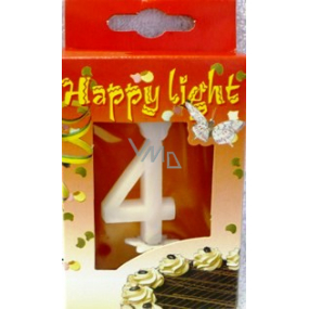 Happy light Tortová sviečka číslica 4 v krabičke