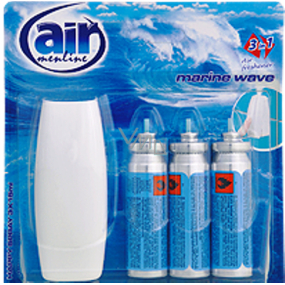 Air Menline Marine Wave Happy Osviežovač vzduchu komplet sprej + náplne 3 x 15 ml