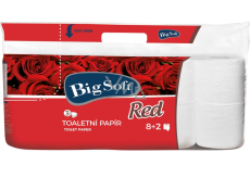 Veľký mäkký červený toaletný papier biely 200 útržkov 3 vrstvy 10 ks