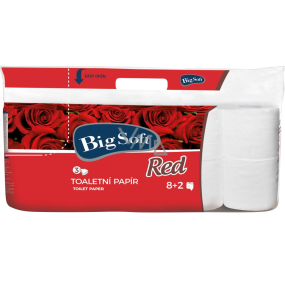 Veľký mäkký červený toaletný papier biely 200 útržkov 3 vrstvy 10 ks