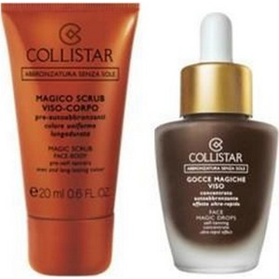 Collistar Gocce Magiche Viso magické samoopaľovací kvapky 30 ml + Magico Scrub peeling 20 ml