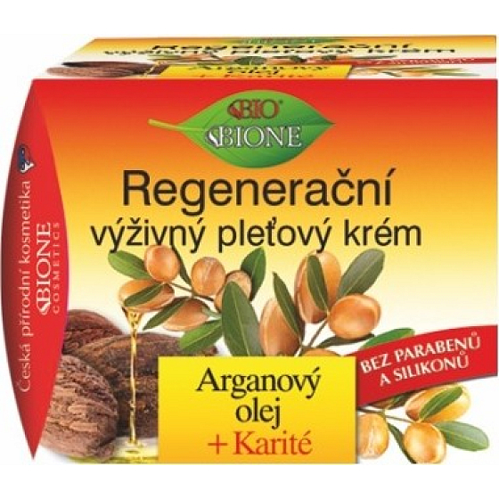Bione Cosmetics Arganový olej & Karité regeneračný výživný pleťový krém pre všetky typy pleti 51 ml