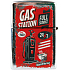 Bohemia Gifts Retro zapaľovač kovový benzínový s potlačou Gas Station 5,5 x 3,5 x 1,2 cm