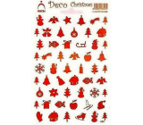 Arch Holografické dekoračné samolepky vianočné rôzne motívy červené