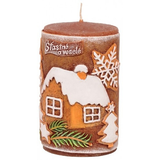 Candles Vianočné perník vonná sviečka valec 60 x 100 mm