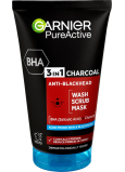 Garnier Pure Active 3v1 Čistiaci gél, peeling a maska s aktívnym uhlím proti čiernym bodkám 150 ml