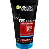 Garnier Pure Active 3v1 Čistiaci gél, peeling a maska s aktívnym uhlím proti čiernym bodkám 150 ml