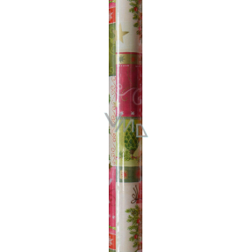 Präsenta Darčekový baliaci papier 70 x 200 cm Vianočný zeleno-červeno-biely, vianočný stromček