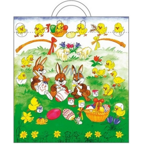 Anjel Igelitová taška 48 x 45 x 6 cm s uchom Zajace a kraslice