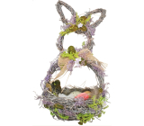 Košík prútený s levanduľou, tvar zajac 29 cm