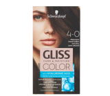 Schwarzkopf Gliss Color farba na vlasy 4-0 Prirodzene tmavohnedý 2 x 60 ml