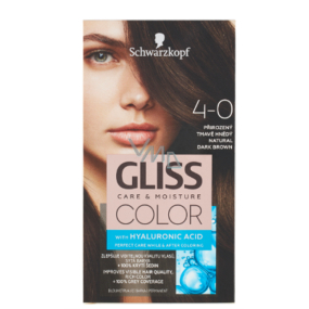 Schwarzkopf Gliss Color farba na vlasy 4-0 Prirodzene tmavohnedý 2 x 60 ml