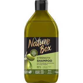 Nature Box Olive Oil ochranný šampón proti lámavosti vlasov so 100% za studena lisovaným olivovým olejom, vhodné pre vegánov 385 ml