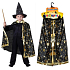 Rappa Halloween Kostým kúzelnícky plášť čierny pre deti, dĺžka 75 cm