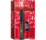 Rimmel London Extra 3D Lash mascara 003 Extreme Black 8 ml + 60 Seconds Super Shine Nail Polish 315 Queen Of Tarts 8 ml, kozmetická sada pre ženy