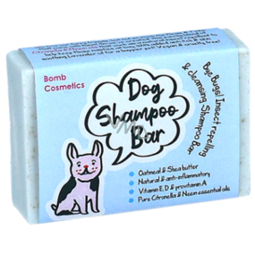 Bomb Cosmetics Bar Bye Bugs Šampón s repelentom a čistením proti kliešťom a blchám pre psov 95 g