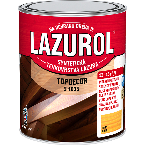 Lazurol Topdecor S1035 tenkovrstvá lazúra na drevo T060 pinie, 750 ml