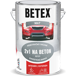 Betex S2131 2v1 základná i vrchná farba na betón 0110 šedá, 5 kg Betex S2131 2v1 základná i vrchná farba na betón 0110 šedá, 5 kg