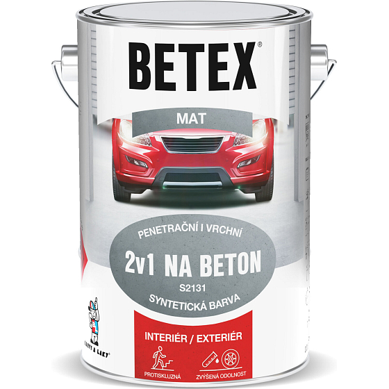 Betex S2131 2v1 základná i vrchná farba na betón 0110 šedá, 5 kg