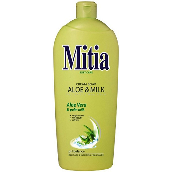 Mitia Aloe & Milk tekuté mydlo náhradná náplň 1 l
