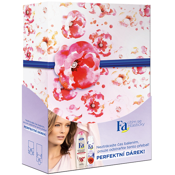 Fa Shower & Lotion Floral sprchový gél Granátové jablko 250 ml + dezodorant sprej vlčí mak & zvonček 150 ml, kozmetická sada