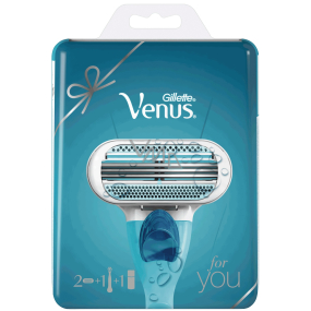 Gillette Venus holiaci strojček + náhradné hlavice 1 kus + gél na holenie Satin Care 75 ml, kozmetická súprava pre ženy