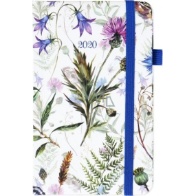 Albi Diár 2020 vreckový s gumičkou Lúčne kvety 15 x 9,5 x 1,3 cm
