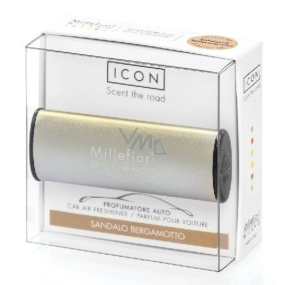 Millefiori Milano Icon Sandalo Bergamotto - Santalové drevo a Bergamot vône do auta Metallo bronzová mat vonia až 2 mesiace 47 g